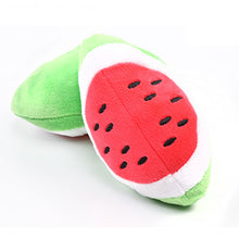 Load image into Gallery viewer, Stuffed Toy Squeaker Squeaky Plush Sound Fruits Vegetables watermelon stars Feeding Carrot Banana