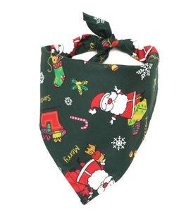 Christmas Pet Dog Bandana Small Large Dog Bibs Towel Scarf Halloween Pumpkin Printing Puppy Pet Grooming Costume Accessories