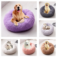 Load image into Gallery viewer, Long Plush Super Soft Pet Bed Kennel Dog Round Cat Winter Warm Sleeping Bag Puppy Cushion Mat Portable Cat Supplies