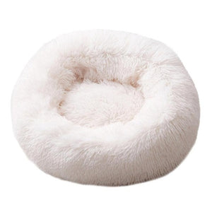 Long Plush Super Soft Pet Bed Kennel Dog Round Cat Winter Warm Sleeping Bag Puppy Cushion Mat Portable Cat Supplies