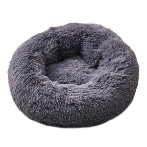 Long Plush Super Soft Pet Bed Kennel Dog Round Cat Winter Warm Sleeping Bag Puppy Cushion Mat Portable Cat Supplies