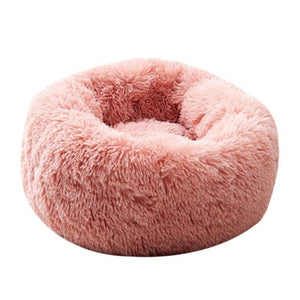 Long Plush Super Soft Pet Bed Kennel Dog Round Cat Winter Warm Sleeping Bag Puppy Cushion Mat Portable Cat Supplies