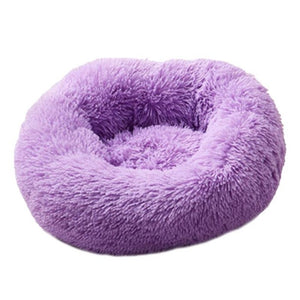 Long Plush Super Soft Pet Bed Kennel Dog Round Cat Winter Warm Sleeping Bag Puppy Cushion Mat Portable Cat Supplies