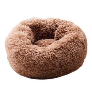 Long Plush Super Soft Pet Bed Kennel Dog Round Cat Winter Warm Sleeping Bag Puppy Cushion Mat Portable Cat Supplies