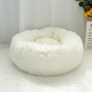 Warm Fleece Dog Bed Round Pet Cushion For Small Medium Large Dogs Cat Long Plush Winter Dog Kennel Puppy Mat Bed Lounger Sofa