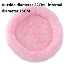 Load image into Gallery viewer, Long Plush Super Soft Pet Bed Kennel Dog Round Cat Winter Warm Sleeping Bag Puppy Cushion Mat Portable Cat Supplies