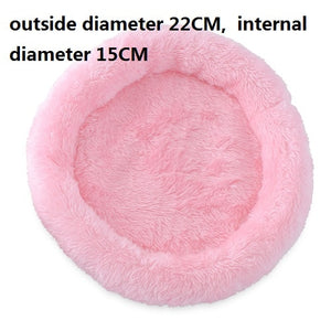 Long Plush Super Soft Pet Bed Kennel Dog Round Cat Winter Warm Sleeping Bag Puppy Cushion Mat Portable Cat Supplies