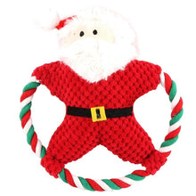 Load image into Gallery viewer, New Christmas Santa Claus Pet Dog Toys Chew Squeaker Pet Plush Toys For Dogs Cute Biting Rope Sound Toys