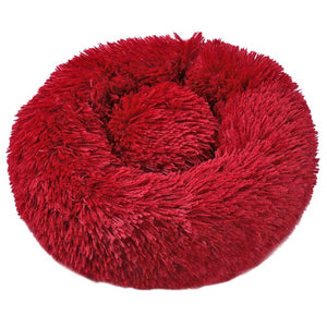 Long Plush Super Soft Pet Bed Kennel Dog Round Cat Winter Warm Sleeping Bag Puppy Cushion Mat Portable Cat Supplies