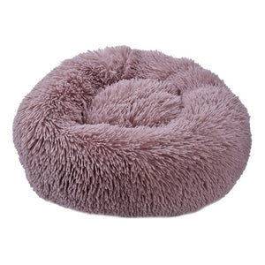 Long Plush Super Soft Pet Bed Kennel Dog Round Cat Winter Warm Sleeping Bag Puppy Cushion Mat Portable Cat Supplies