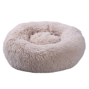 Long Plush Super Soft Pet Bed Kennel Dog Round Cat Winter Warm Sleeping Bag Puppy Cushion Mat Portable Cat Supplies