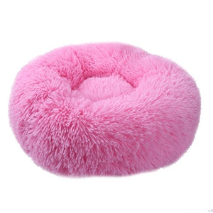 Long Plush Super Soft Pet Bed Kennel Dog Round Cat Winter Warm Sleeping Bag Puppy Cushion Mat Portable Cat Supplies