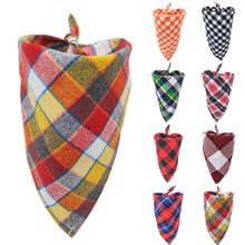 Load image into Gallery viewer, Fashion Plaid Adjustable Pet Dog Puppy Cat Neck Scarf Bandana Neck Decor 100% Cotton Collar Neckerchief For Dog Accessories