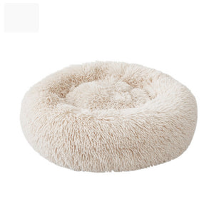 Kennel Pet Dog Bed Warm Dog House Soft Round Dog Bed  Long Plush Puppy Cushion Nest Comfortable Pet Bed Mat