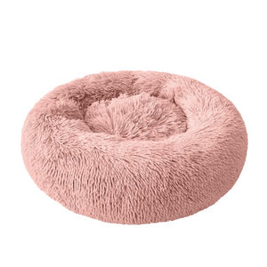 Kennel Pet Dog Bed Warm Dog House Soft Round Dog Bed  Long Plush Puppy Cushion Nest Comfortable Pet Bed Mat