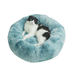 Kennel Pet Dog Bed Warm Dog House Soft Round Dog Bed  Long Plush Puppy Cushion Nest Comfortable Pet Bed Mat