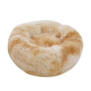 Kennel Pet Dog Bed Warm Dog House Soft Round Dog Bed  Long Plush Puppy Cushion Nest Comfortable Pet Bed Mat