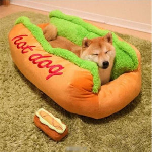 Adeeing Cotton Hot Dog Shape Pet Bed Kennel Cat Dog Nest Puppy House Warm Mat Cushion Washable Pad