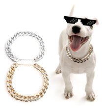 Load image into Gallery viewer, Cool Dog Collar Necklace For Dog Pet Accessories Metal Dog Necklace For Pitbull Bulldog Chihuahua Gold Silver Necklace Supplies